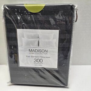 New MADISON Home Collection 4 Standard Pillow Cases Cover 300 Thread 20 X 30"